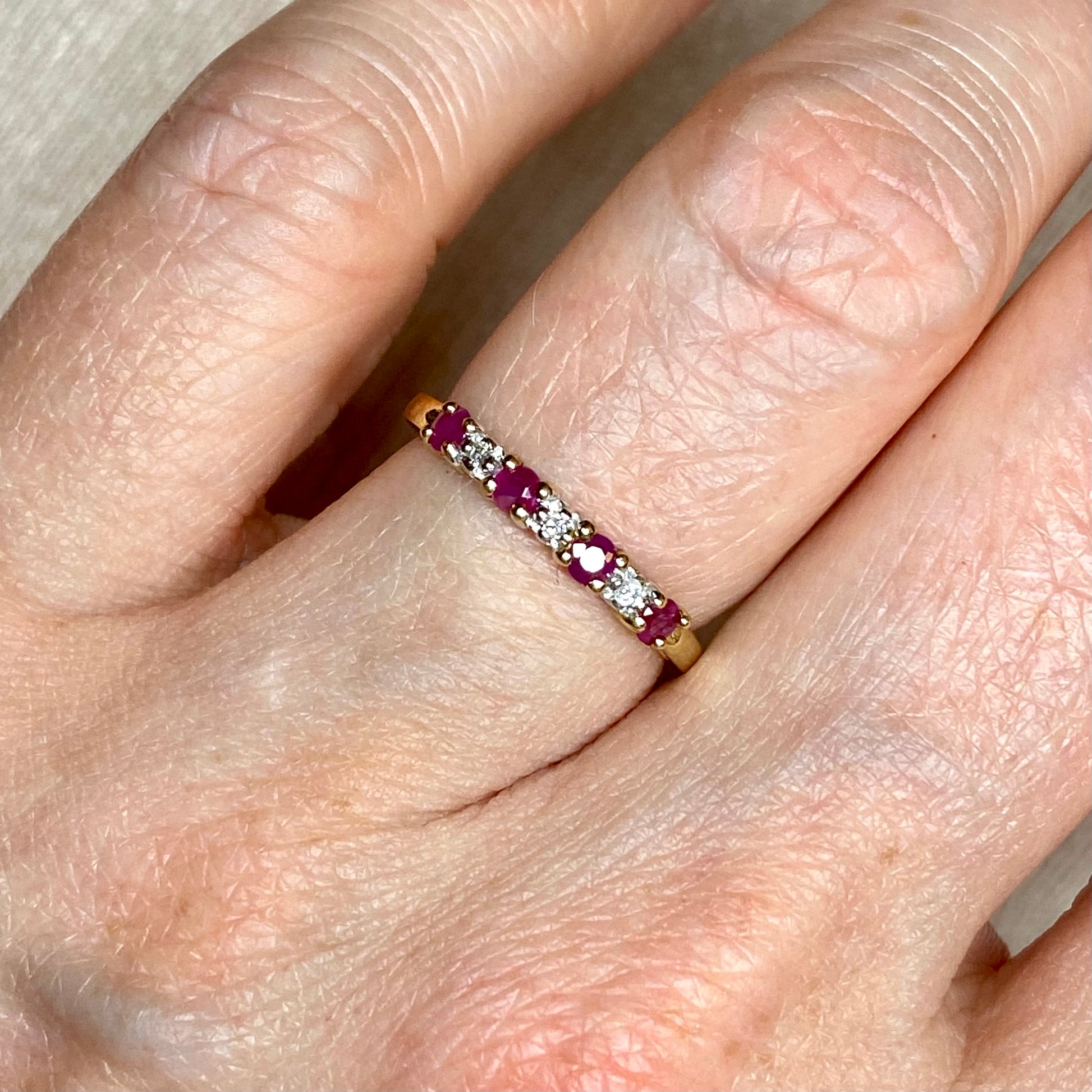 9ct Gold Ruby & Diamond Eternity Ring - John Ross Jewellers