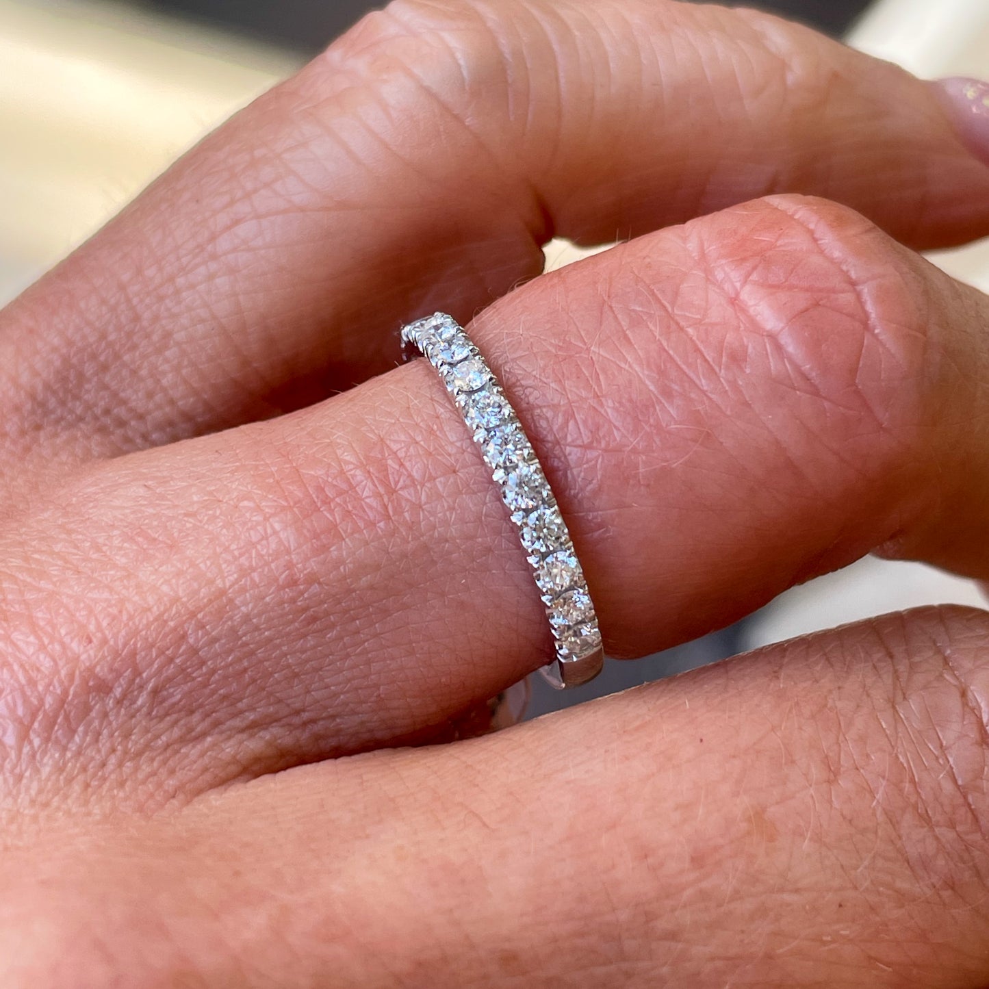 18ct White Gold Diamond Set Wedding/Eternity Band | 0.36ct - John Ross Jewellers