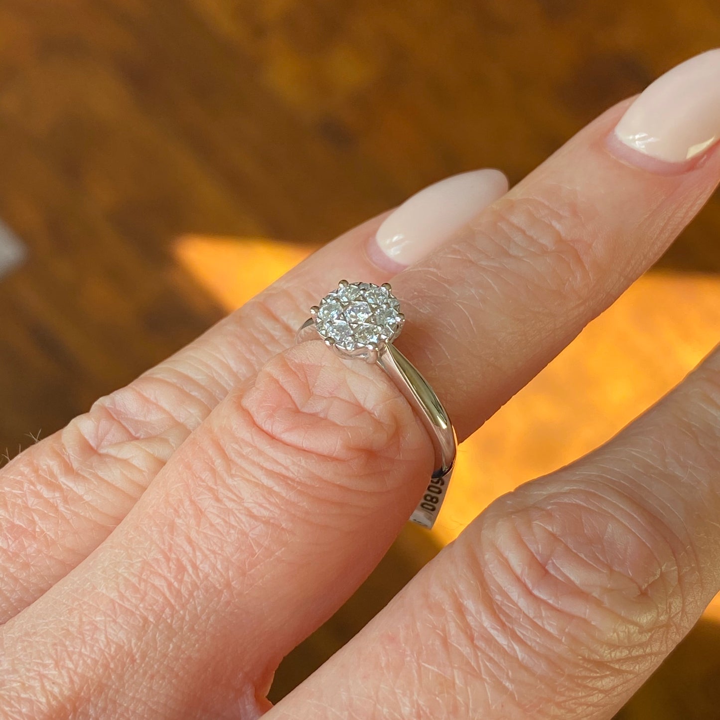 9ct White Gold Star Engagement Ring - John Ross Jewellers