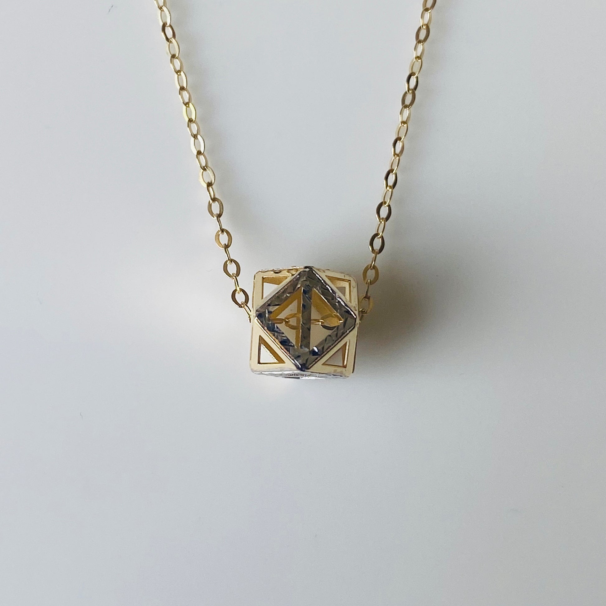 9ct Gold 3D Shape Slider Necklace - John Ross Jewellers