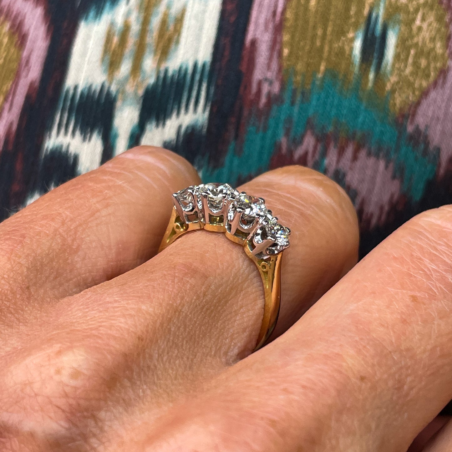 18ct Gold Four Stone Loop Diamond Eternity Ring | 1.20ct - John Ross Jewellers