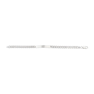 Silver Heavy Curb Link Identity Bracelet - John Ross Jewellers