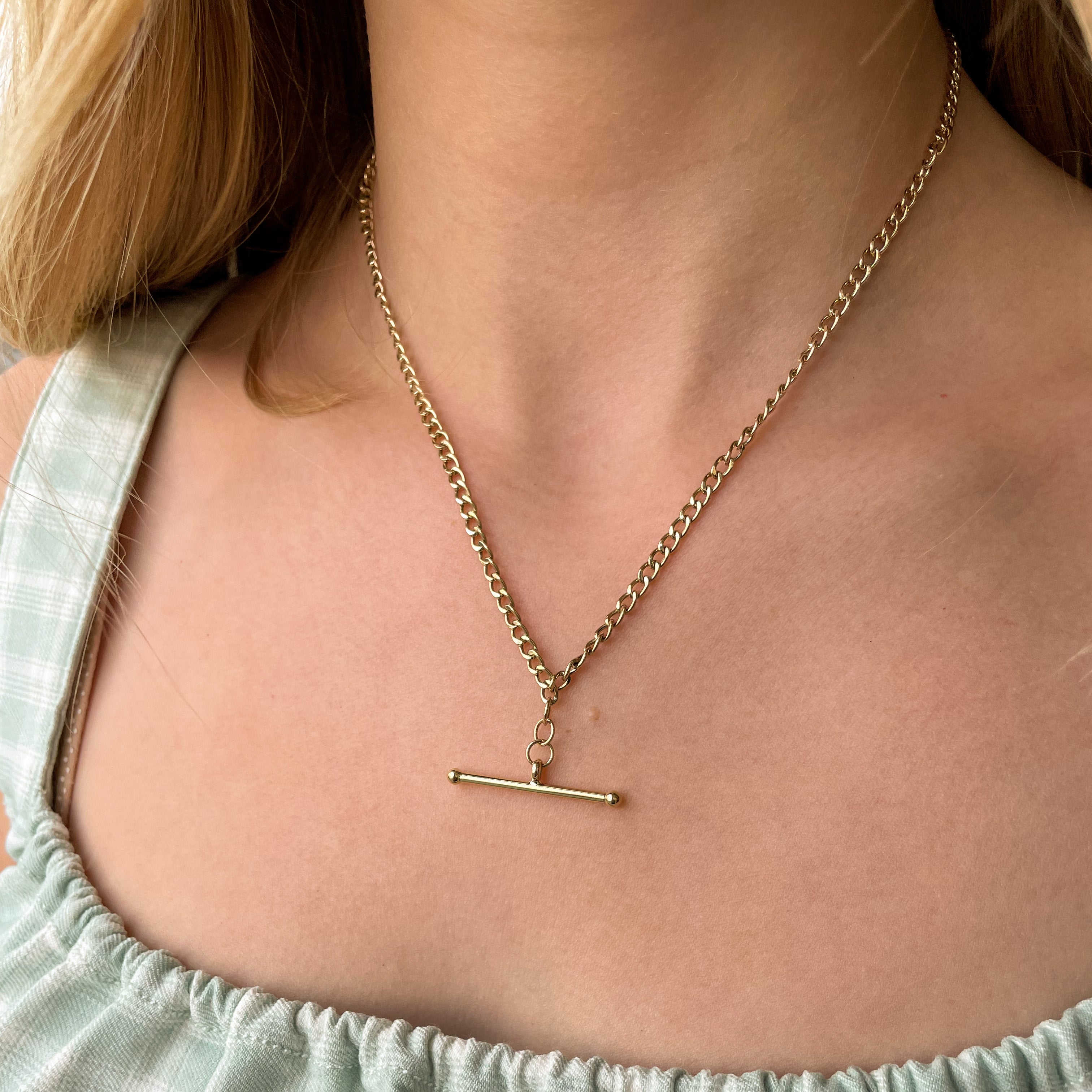 Sterling Silver T Bar Necklace – Lovefromme.ie