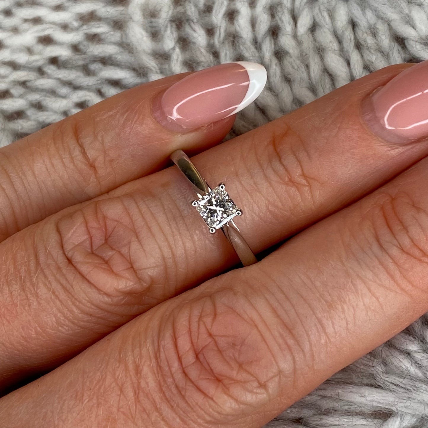 Platinum Princess Cut Diamond Solitaire Engagement Ring 0.46ct - John Ross Jewellers