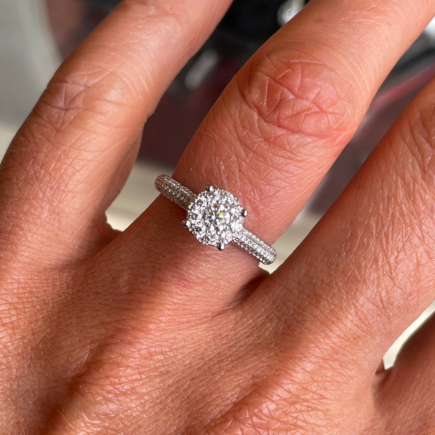 18ct White Gold Niamh Round Engagement Ring | 0.74ct - John Ross Jewellers