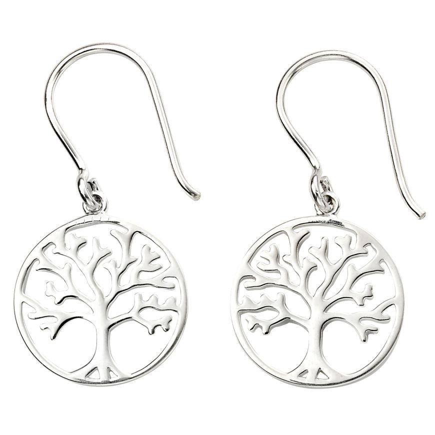 Silver Tree of Life Drop Earrings - John Ross Jewellers