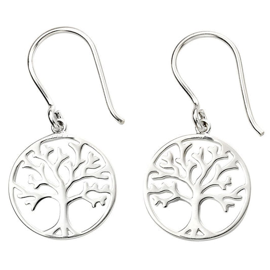 Silver Tree of Life Drop Earrings - John Ross Jewellers