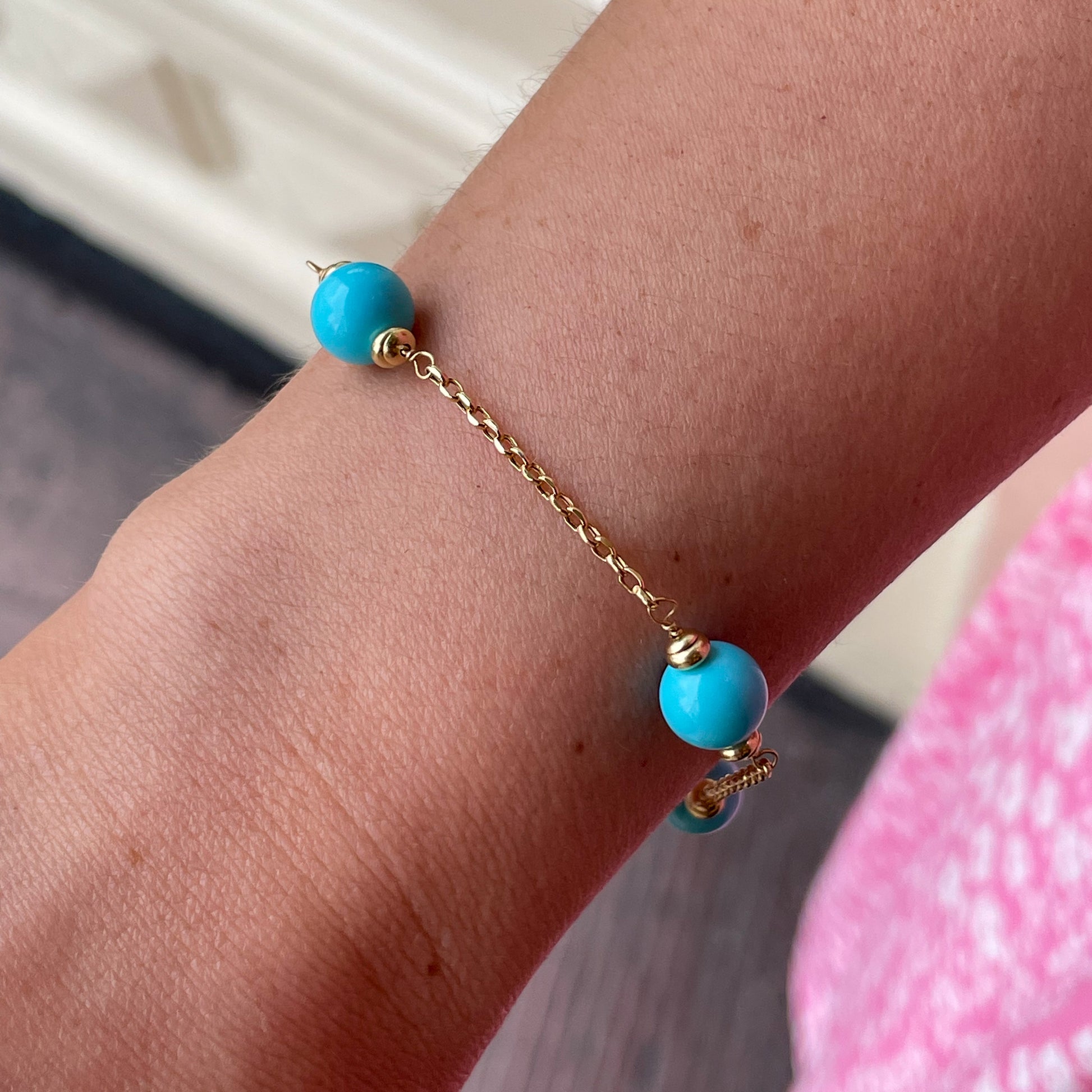 18ct Gold Turquoise Berry Bracelet - John Ross Jewellers