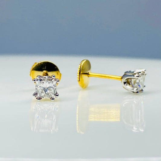 18ct Gold Diamond Solitaire Stud Earrings - John Ross Jewellers