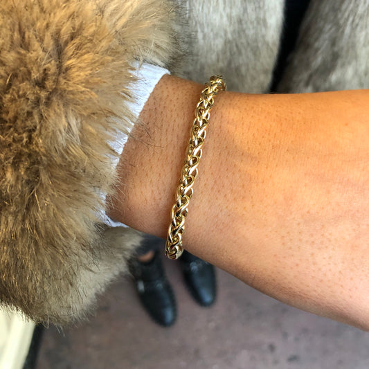 9ct Gold Heavy Braided Curb Bracelet - John Ross Jewellers