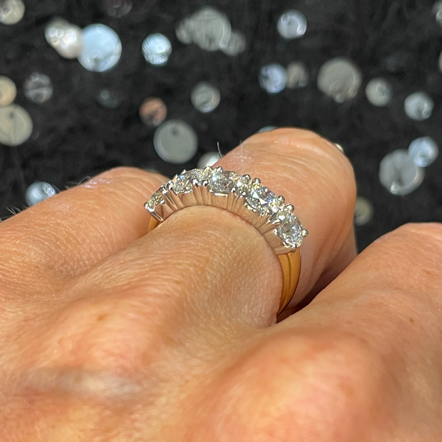 18ct Gold 2.00ct Five Stone Diamond Eternity Ring | Certified GSI2 - John Ross Jewellers