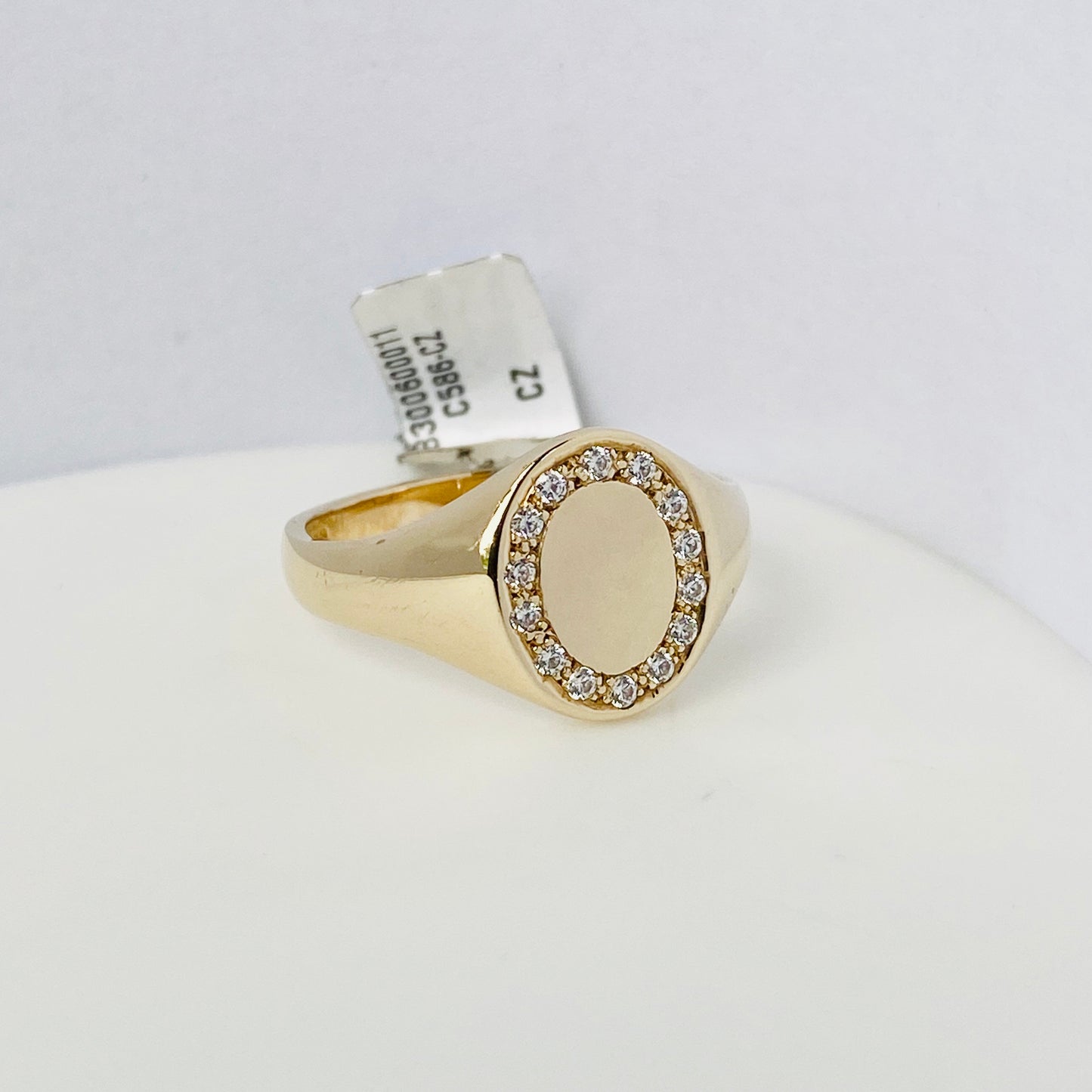 9ct Gold Gents CZ Ring  - Round Cut - John Ross Jewellers