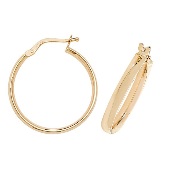 9ct Gold Classic 22mm Hoop Earrings - John Ross Jewellers
