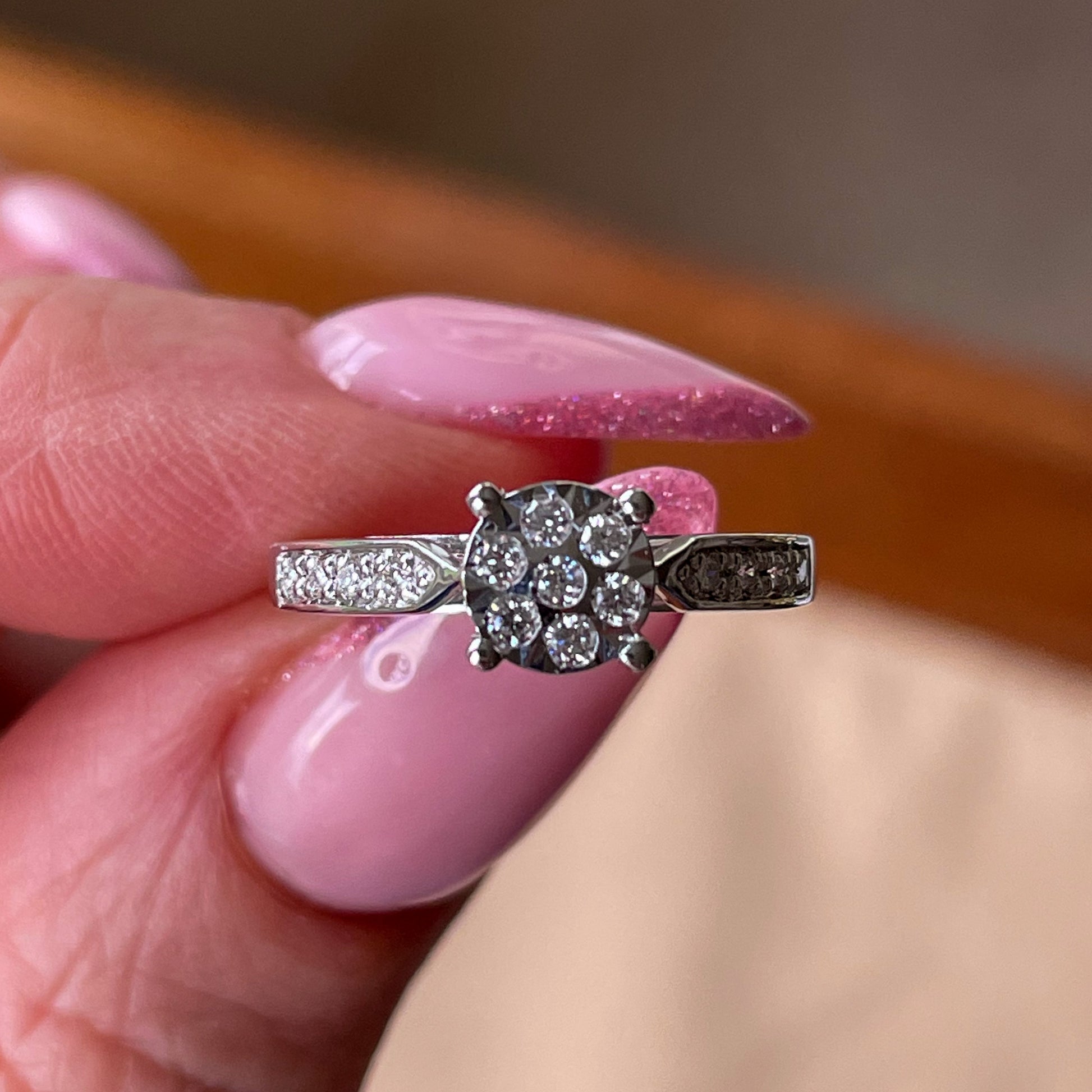 9ct White Gold Diamond Engagement Ring 0.17ct - John Ross Jewellers
