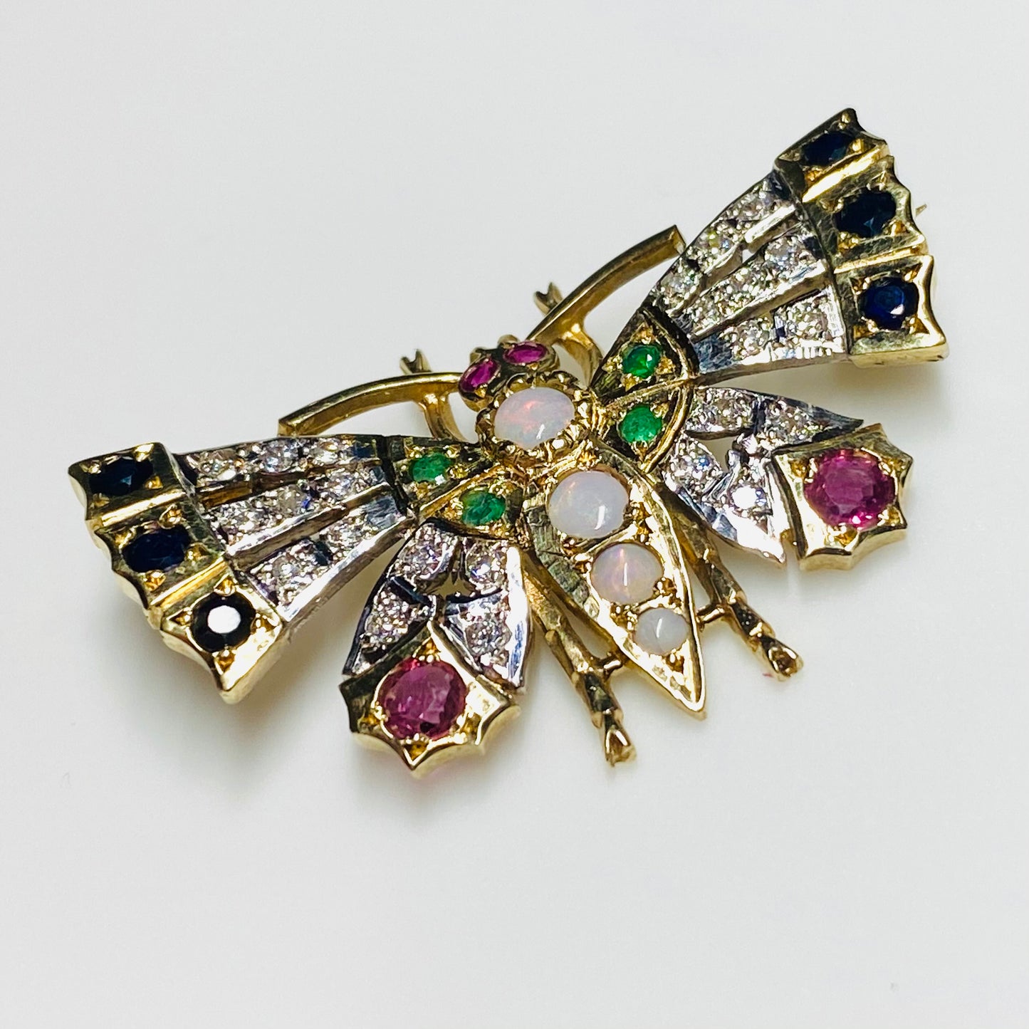 9ct Gold Gemstone Butterfly Brooch - John Ross Jewellers