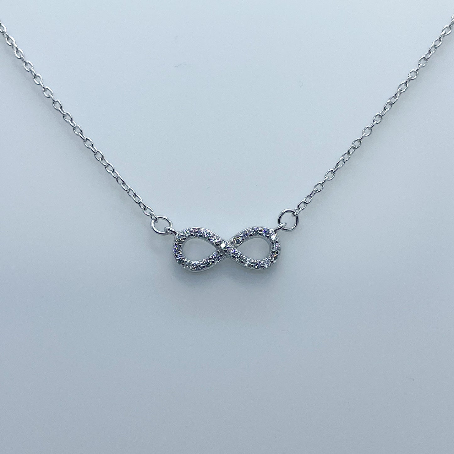 Silver Pretty CZ Infinity Necklace - John Ross Jewellers