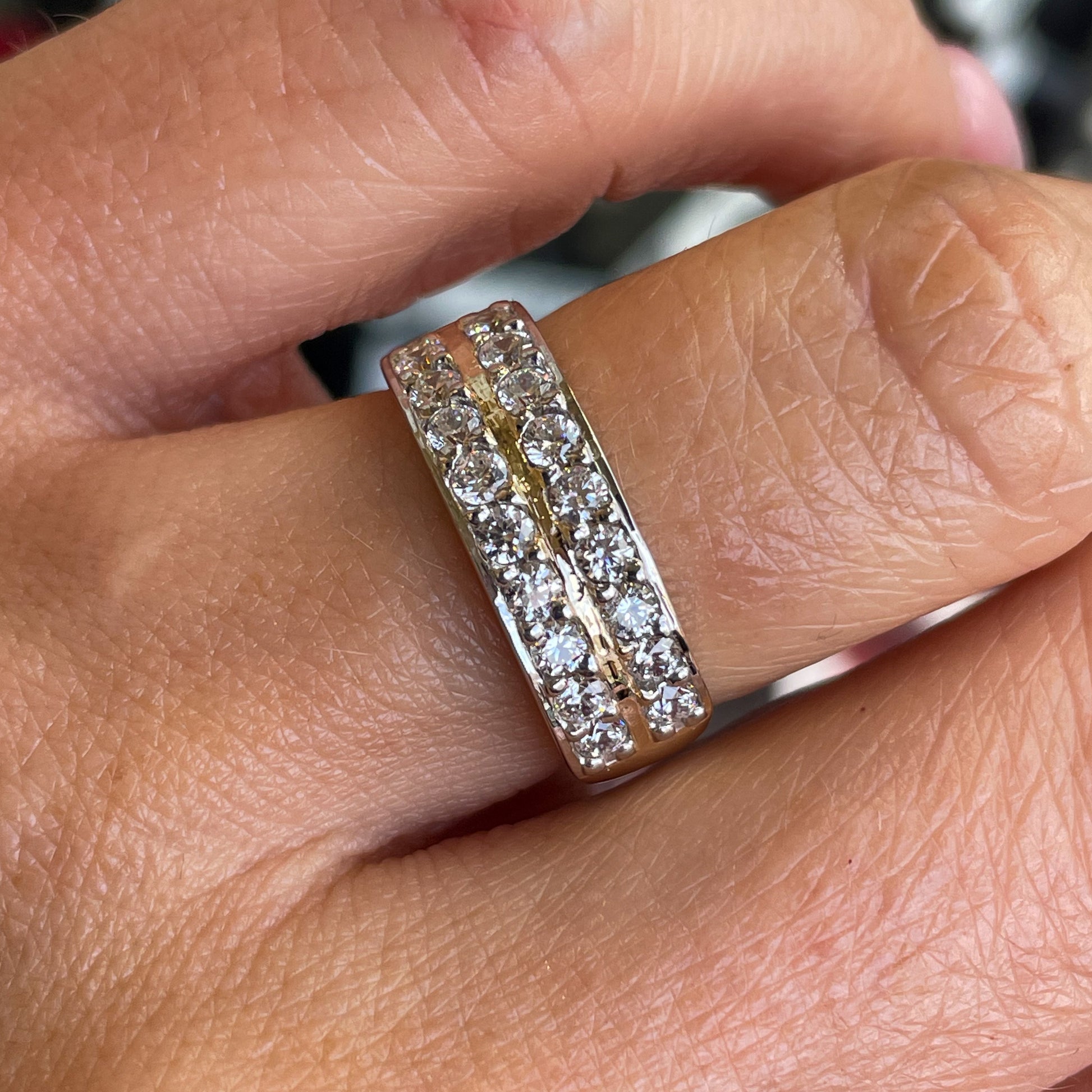 9ct Gold Two Row CZ Eternity Ring - John Ross Jewellers
