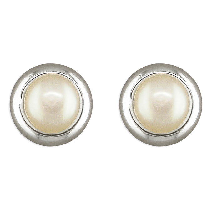 Silver Freshwater Pearl Stud Earrings | 11mm - John Ross Jewellers