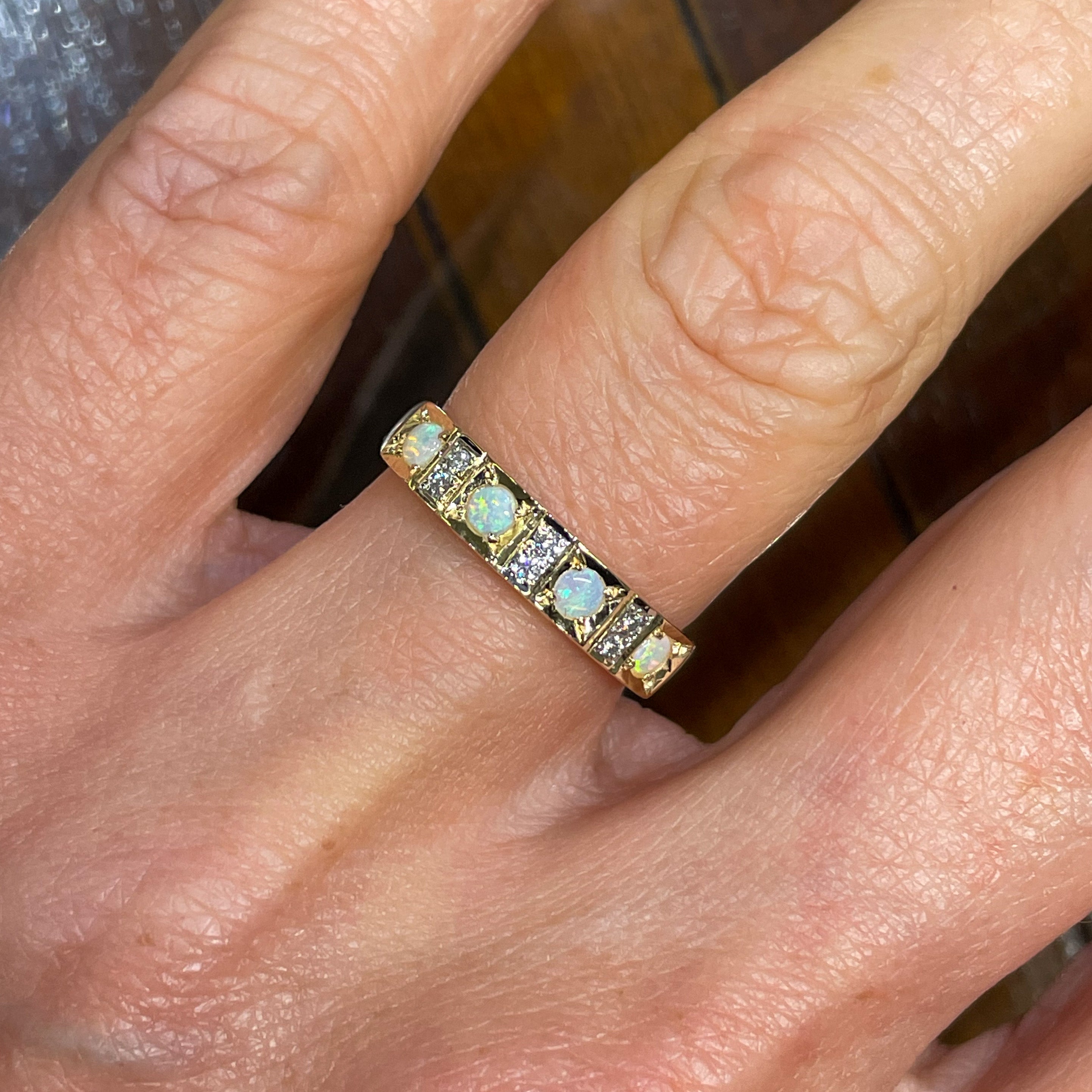 Opal eternity outlet ring gold