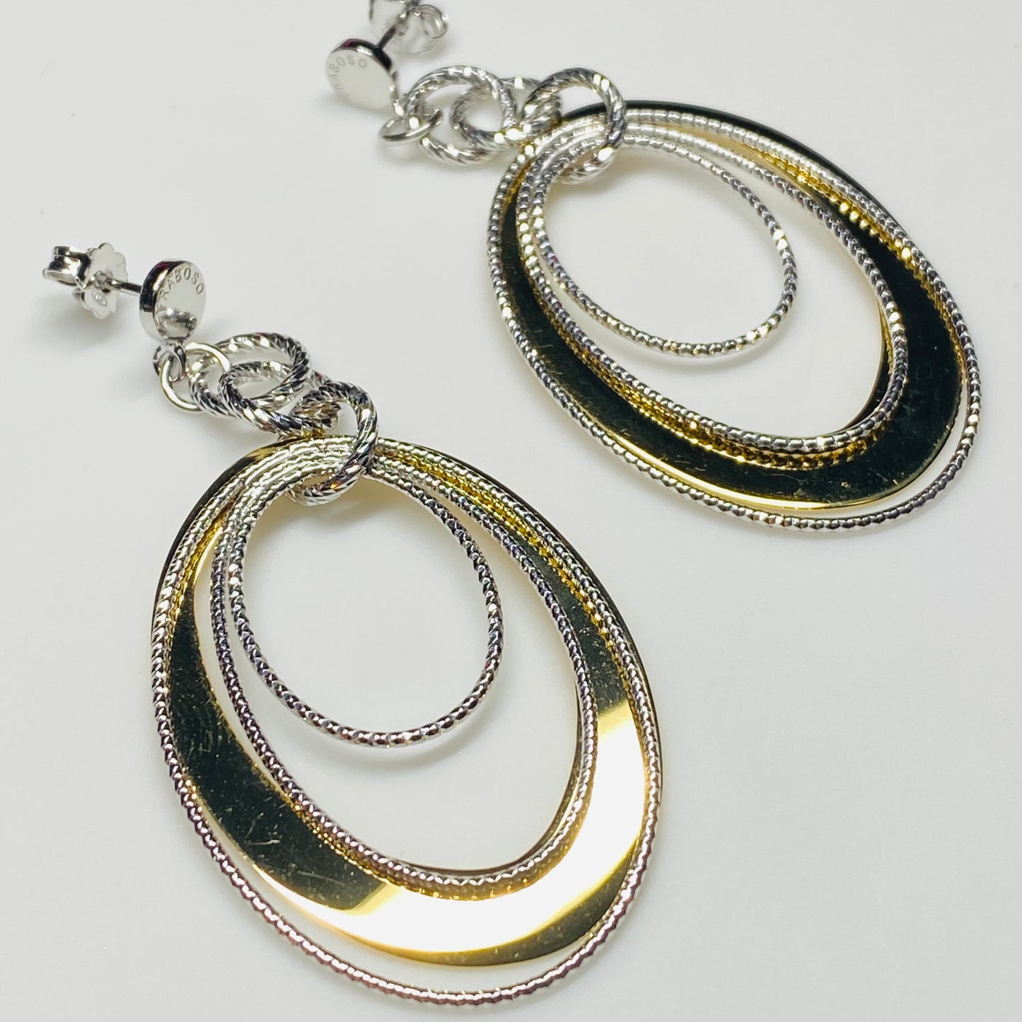 Sunshine Silver Dramatic Oval Drop Earrings - John Ross Jewellers