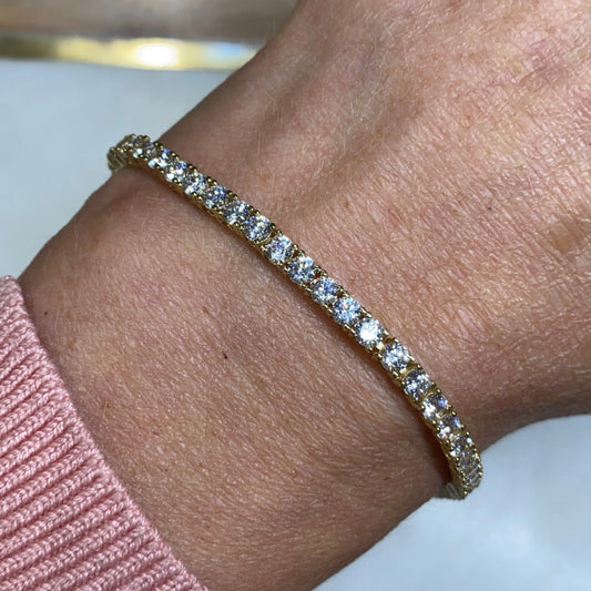 9ct Gold CZ Line Bracelet - John Ross Jewellers