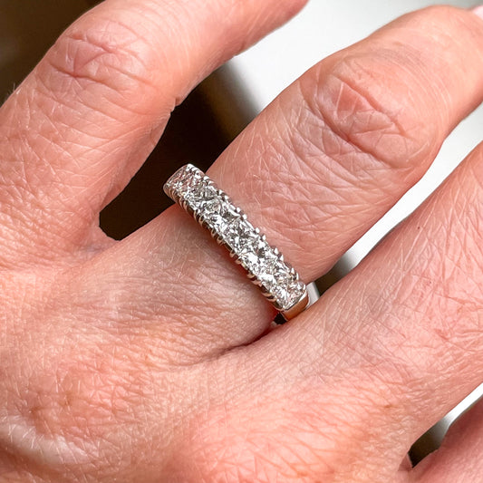 18ct Gold 1.45ct Eight Stone Princess Cut Diamond Eternity Ring - John Ross Jewellers