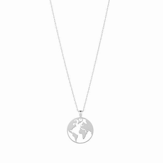 9ct White Gold World Necklace - John Ross Jewellers