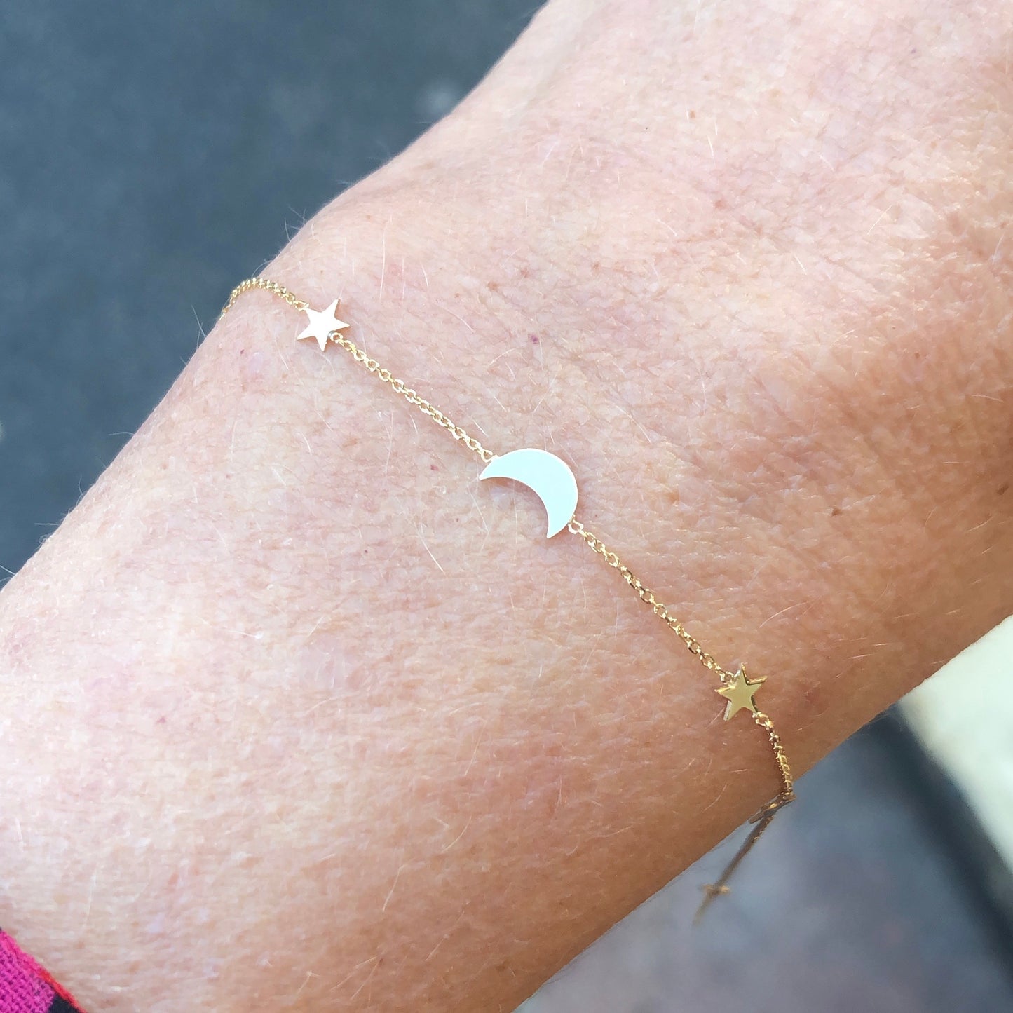 9ct Gold Moon and Four Stars Bracelet - John Ross Jewellers