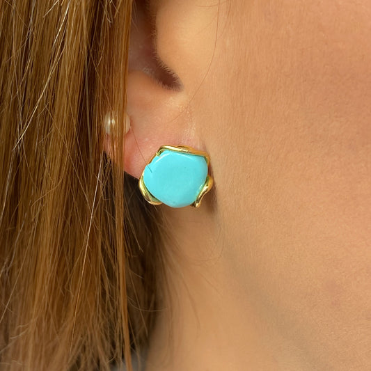 Turquoise Stud Earrings | 13mm - John Ross Jewellers