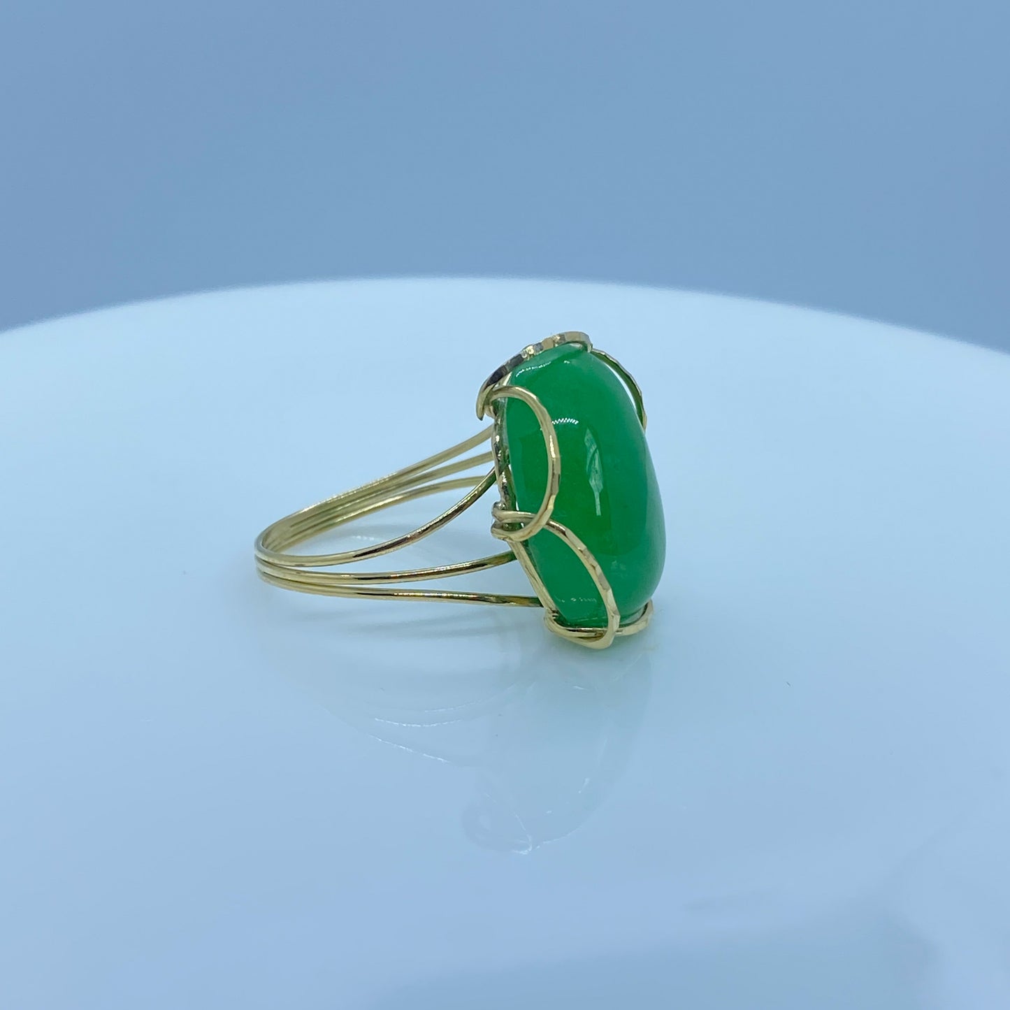 18ct Gold Green Jade Scintilla Ring - John Ross Jewellers