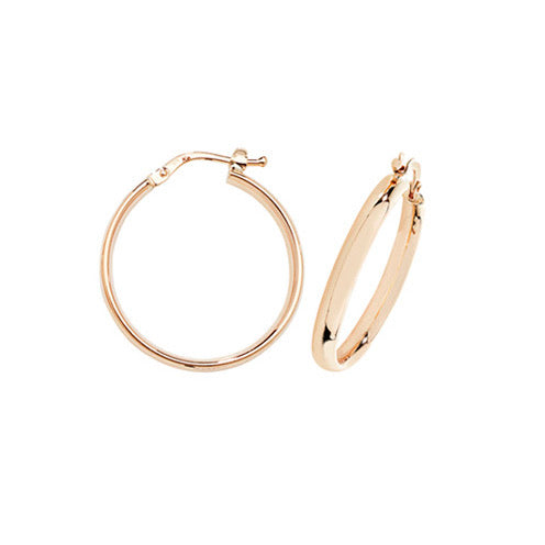 9ct Gold Classic 20mm Hoop Earrings - John Ross Jewellers