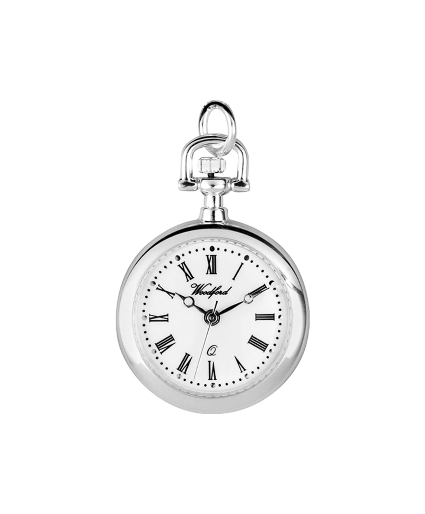 Ladies Chrome Fob Watch With 28" Chain - John Ross Jewellers