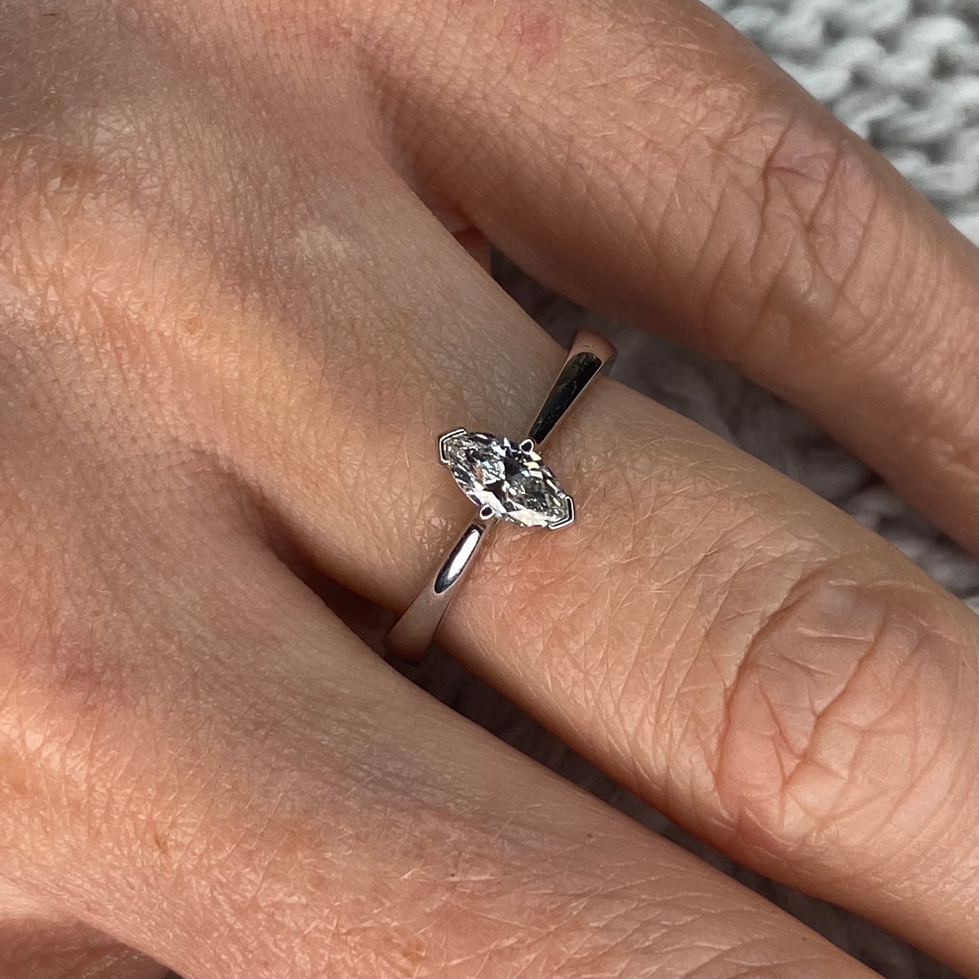 18ct white gold 0.40 carat diamond solitaire ring Clearance