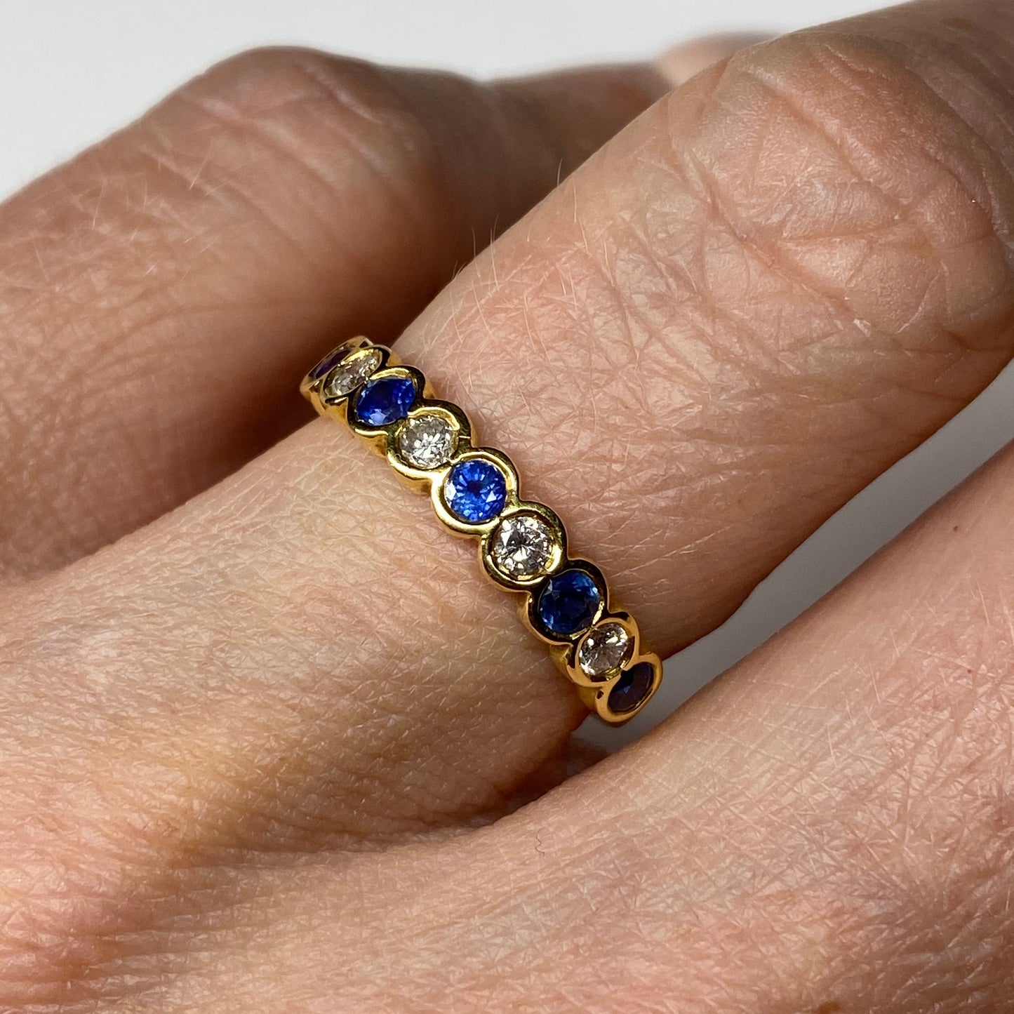 18ct Gold Sapphire & Diamond Eternity Ring - John Ross Jewellers