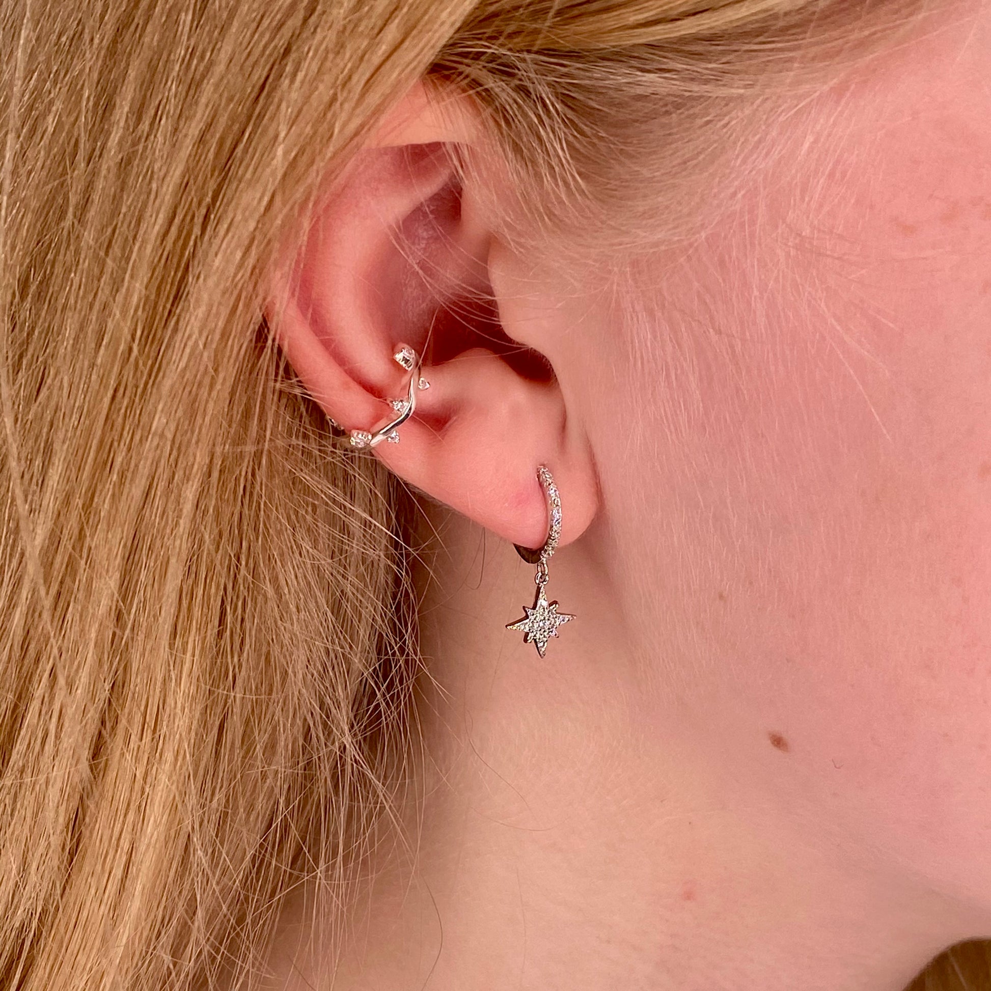 Silver Moon & Star Huggie Earrings - John Ross Jewellers