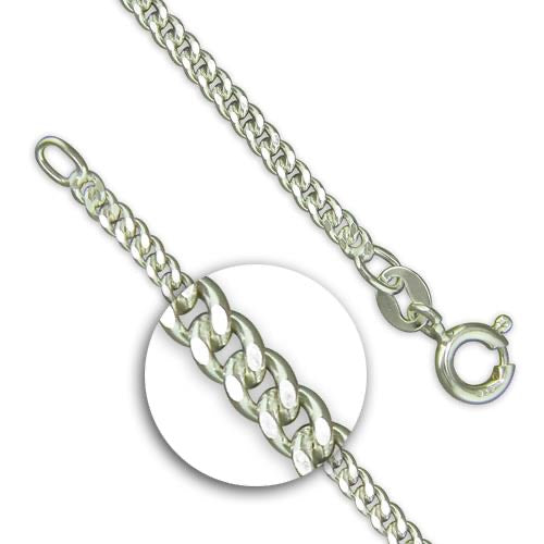 Silver Light Diamond Cut Curb Chain - John Ross Jewellers
