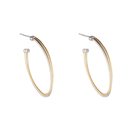 Sunshine Oval Twist Hoop Earrings - John Ross Jewellers