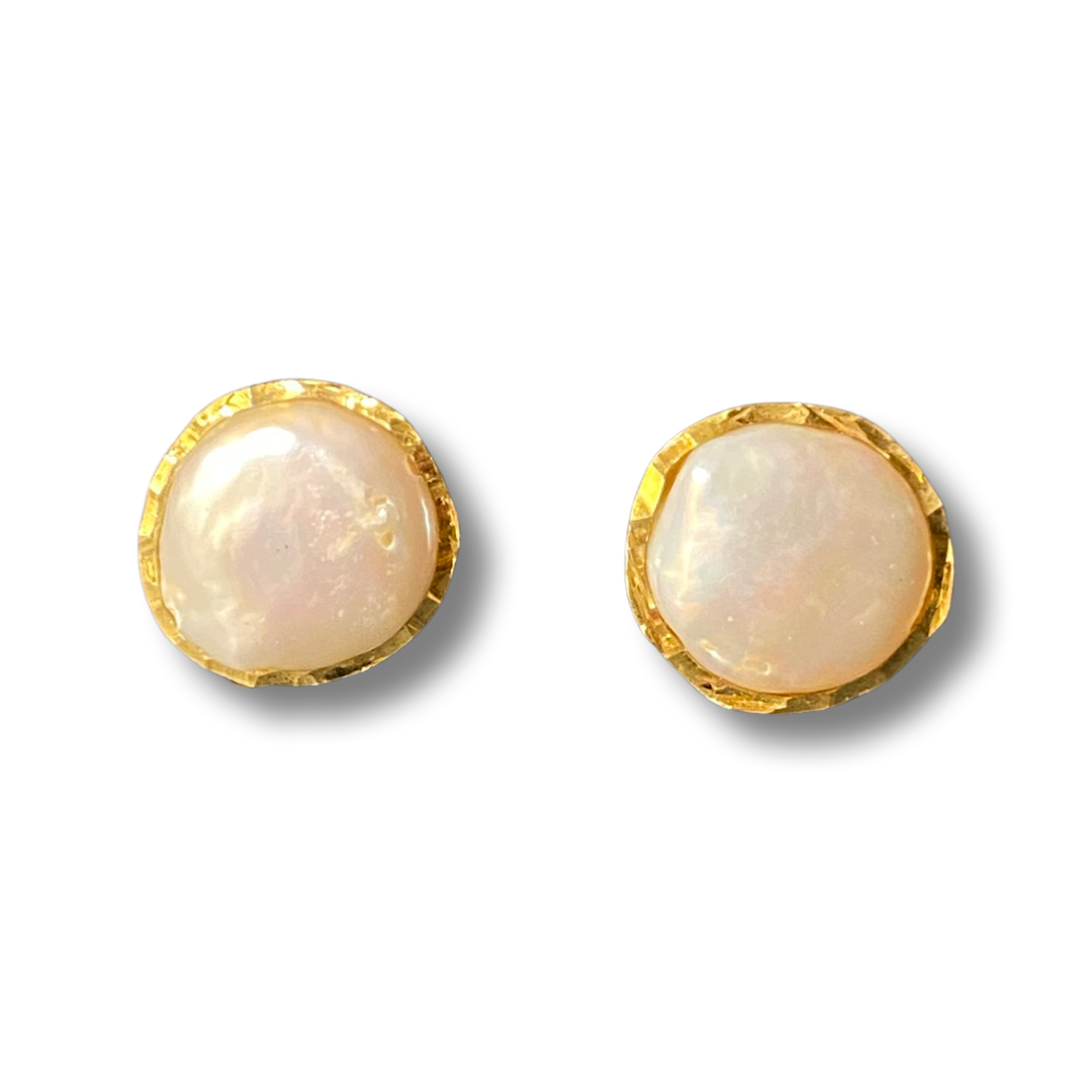 Baroque Pearl Scintilla Stud Earrings | 13mm - John Ross Jewellers