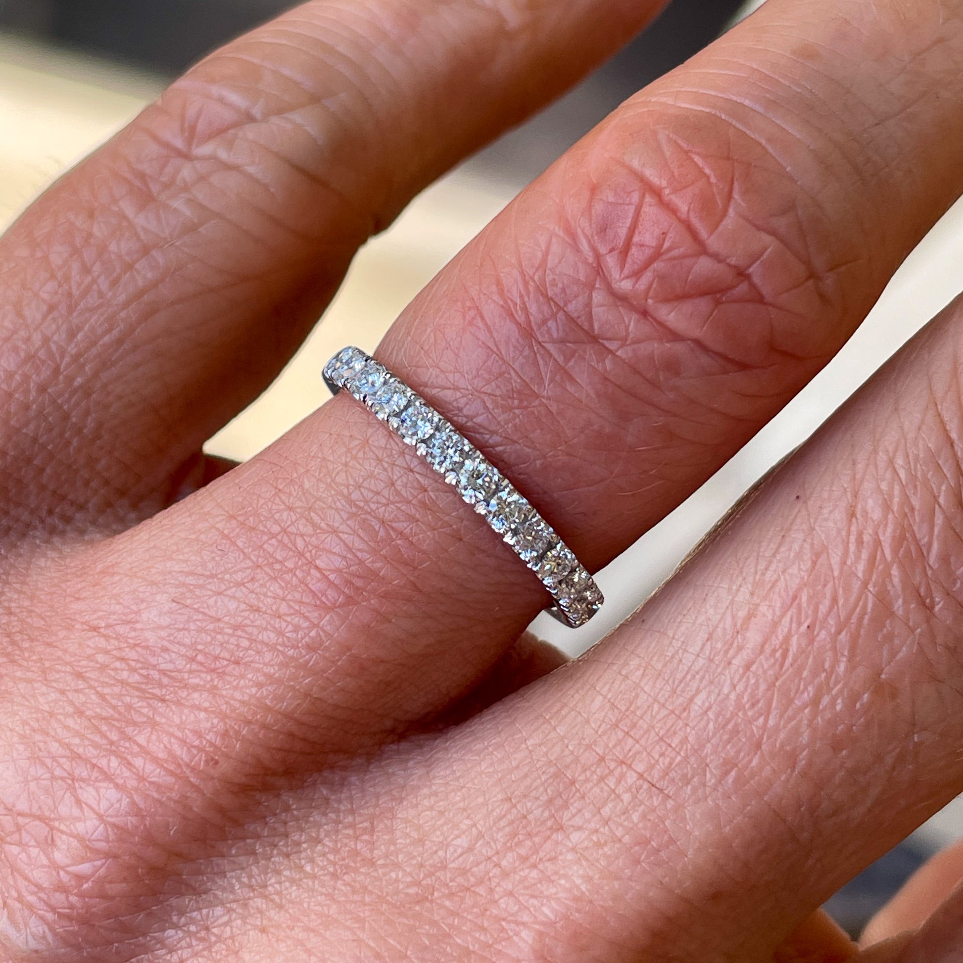 18ct White Gold Diamond Set Wedding/Eternity Band | 0.36ct - John Ross Jewellers