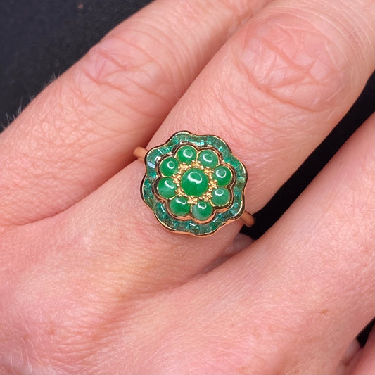 9ct Gold Jade & Emerald Ring - John Ross Jewellers