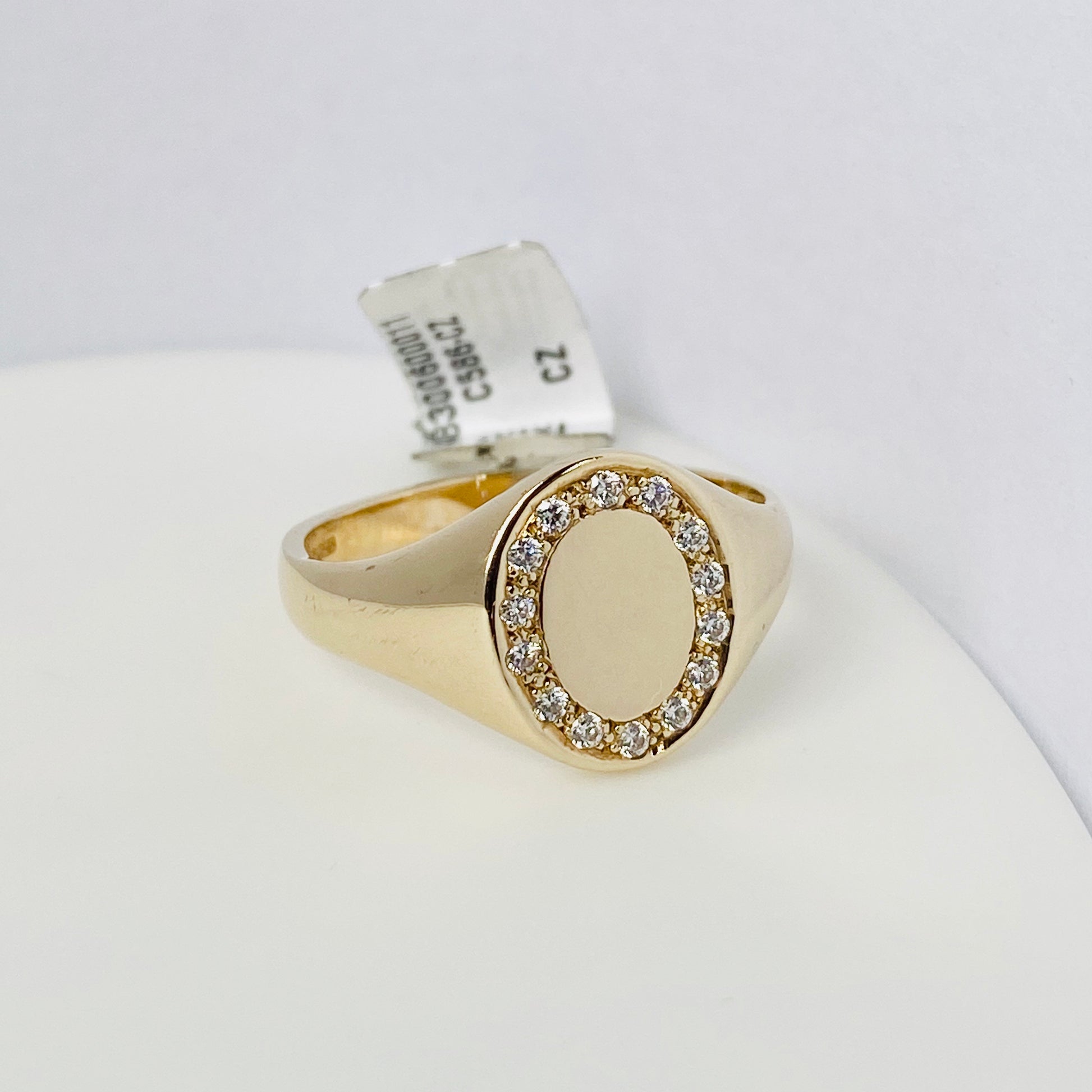 9ct Gold Gents CZ Ring  - Round Cut - John Ross Jewellers