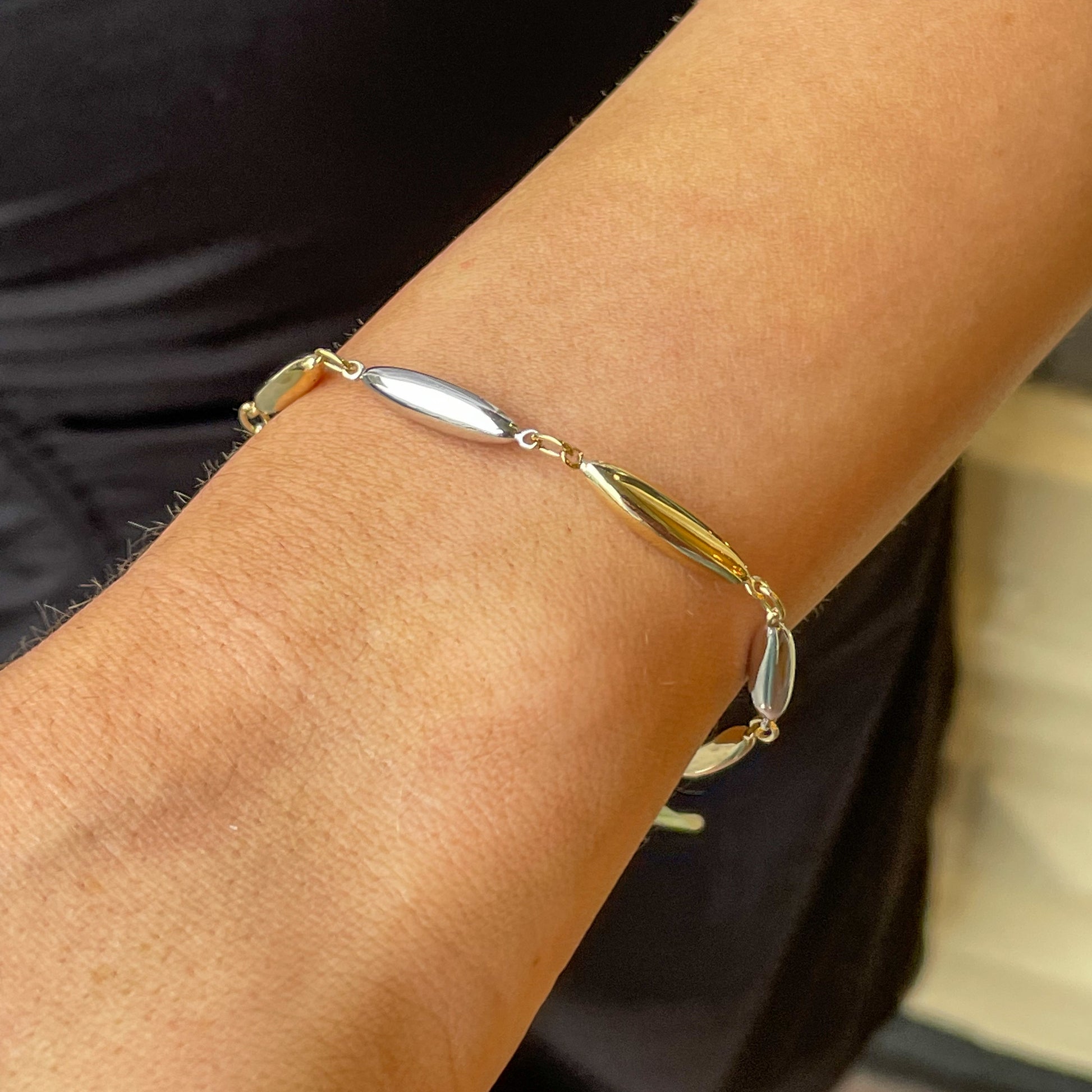 9ct Gold Two Tone Bracelet | Yellow & White Gold - John Ross Jewellers