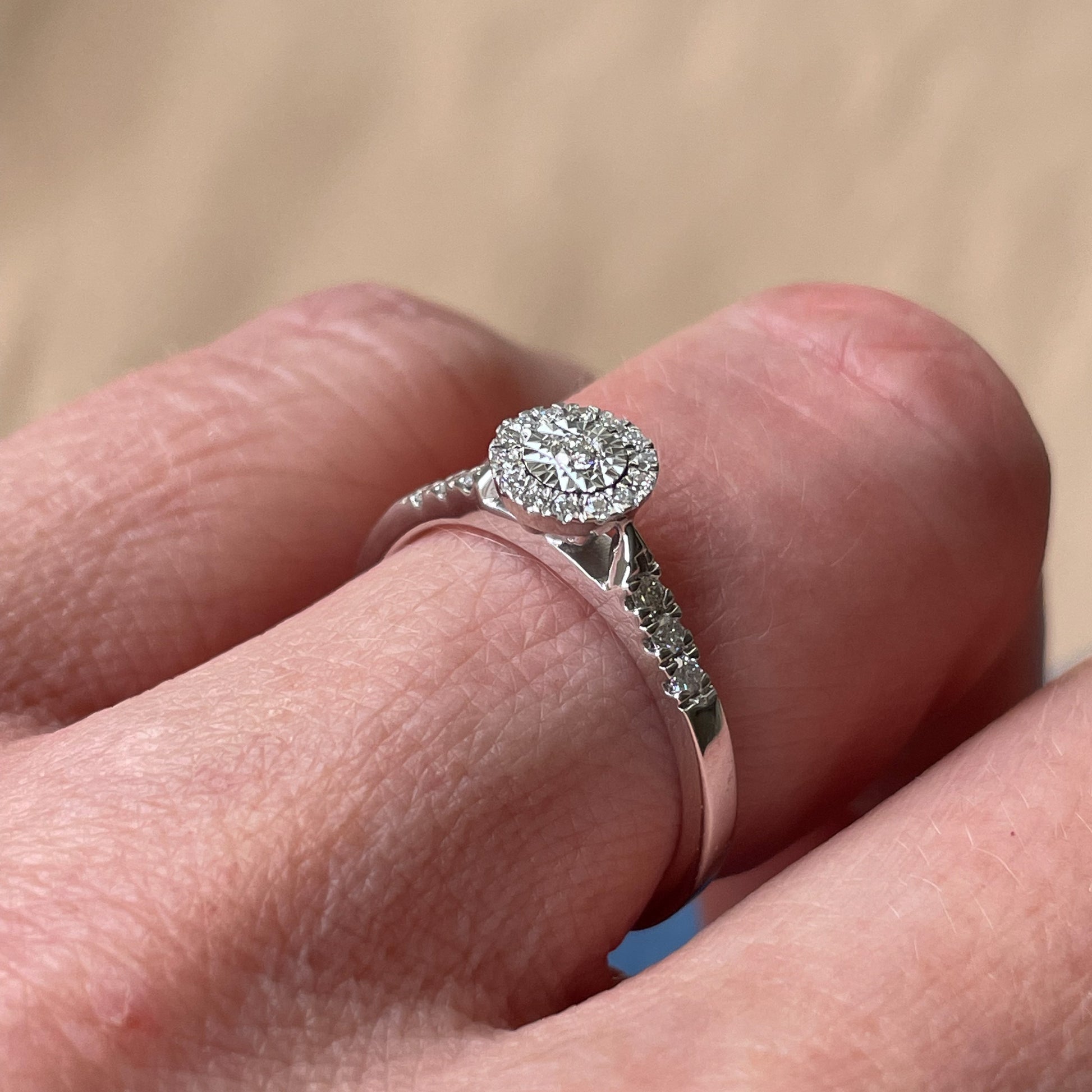 9ct White Gold Diamond Engagement Ring 0.20ct - John Ross Jewellers