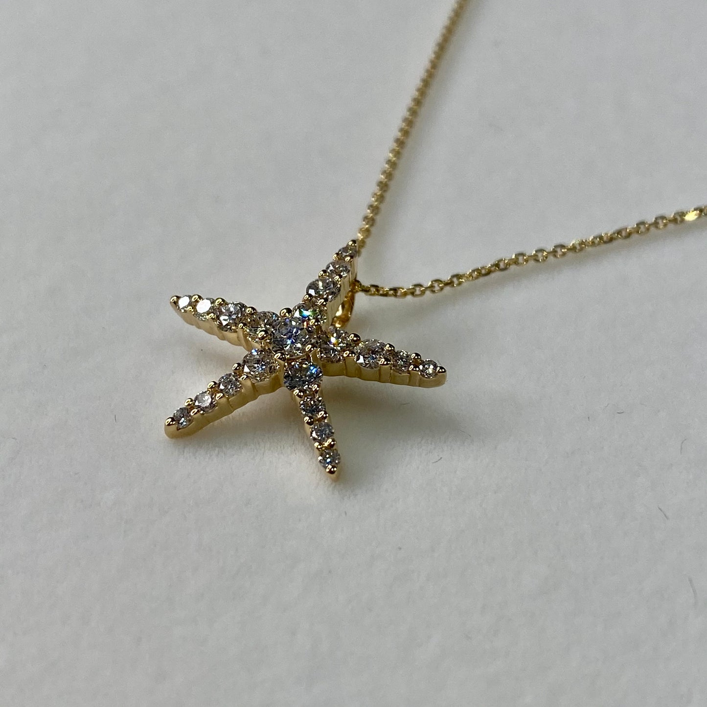 18ct Gold Starfish Diamond Necklace - John Ross Jewellers