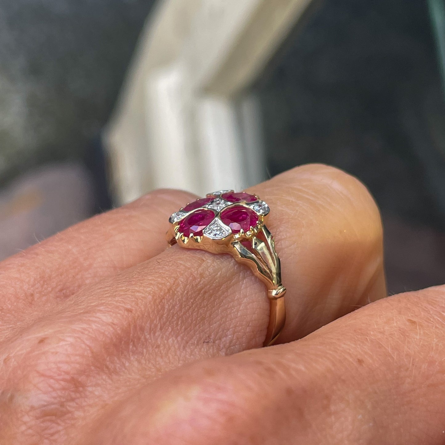 9ct Gold Ruby & Diamond Quattro Ring - John Ross Jewellers