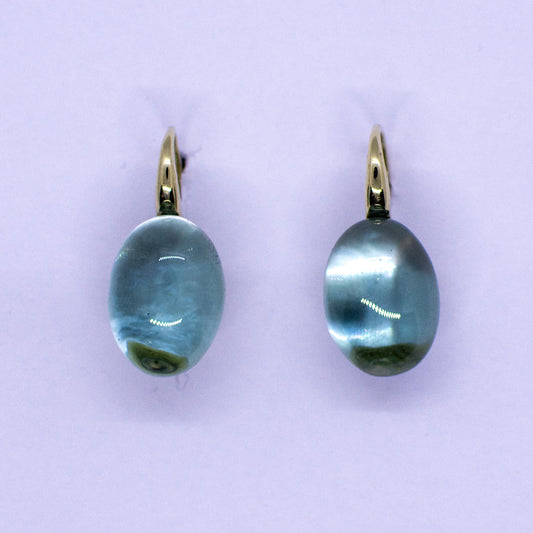 9ct Gold Sky Blue Topaz Bubble Earrings - John Ross Jewellers