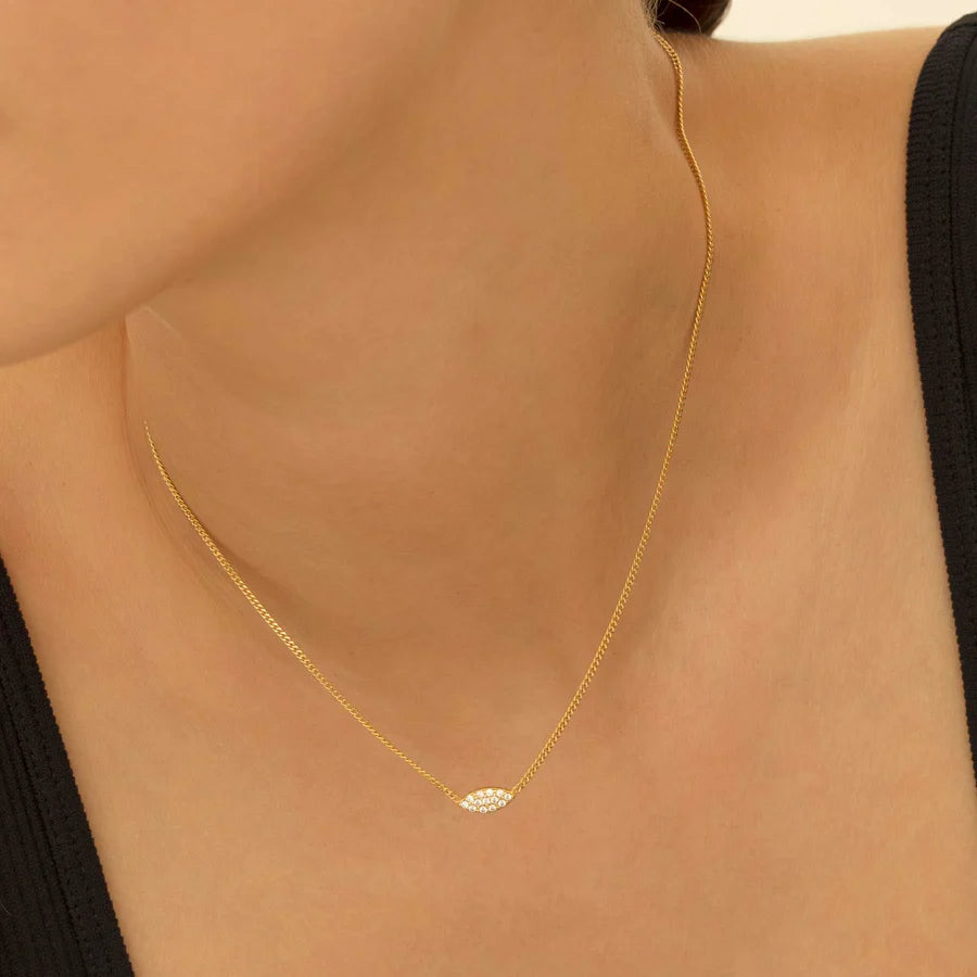 Sunshine Marquis Pavé CZ Bar Necklace - John Ross Jewellers