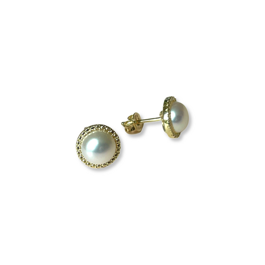 9ct Gold Freshwater Pearl Stud Earrings - John Ross Jewellers