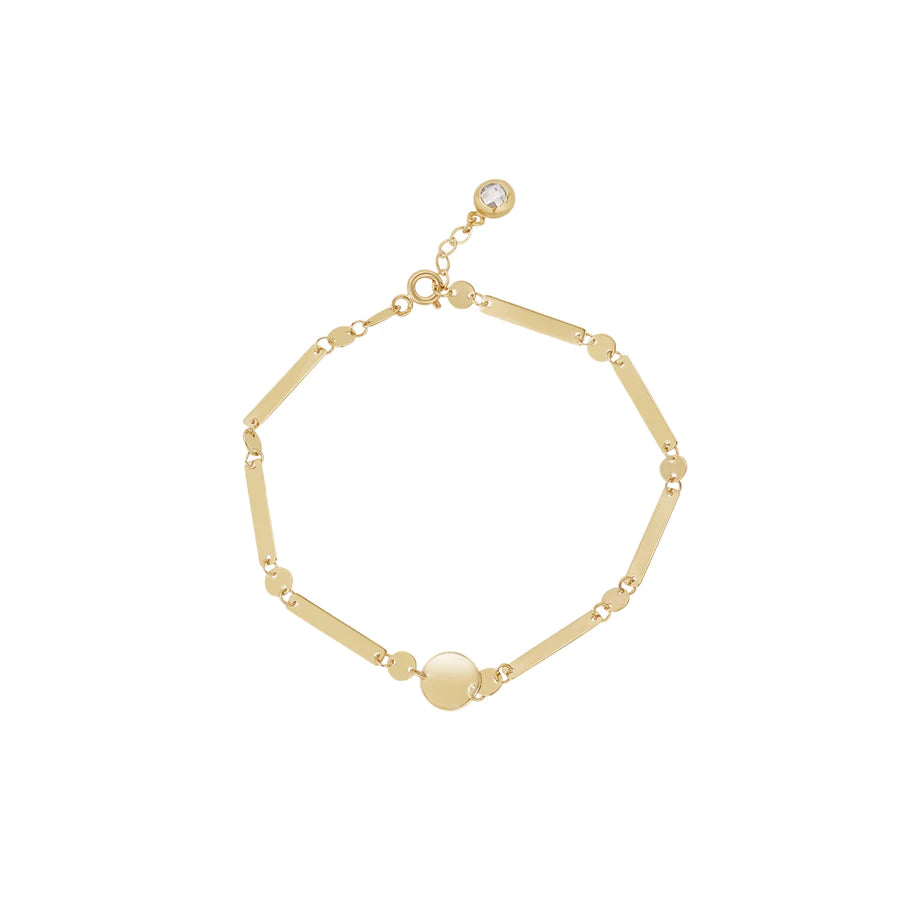 9ct Gold Bar & Disc Bracelet - John Ross Jewellers