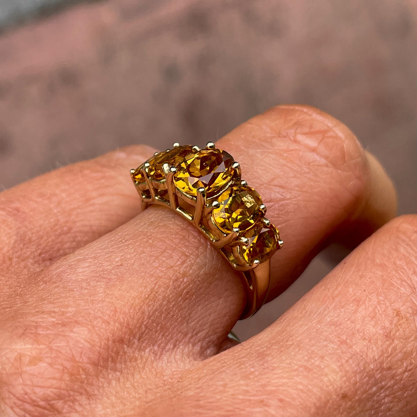 9ct Gold Citrine Stepped Ring - John Ross Jewellers